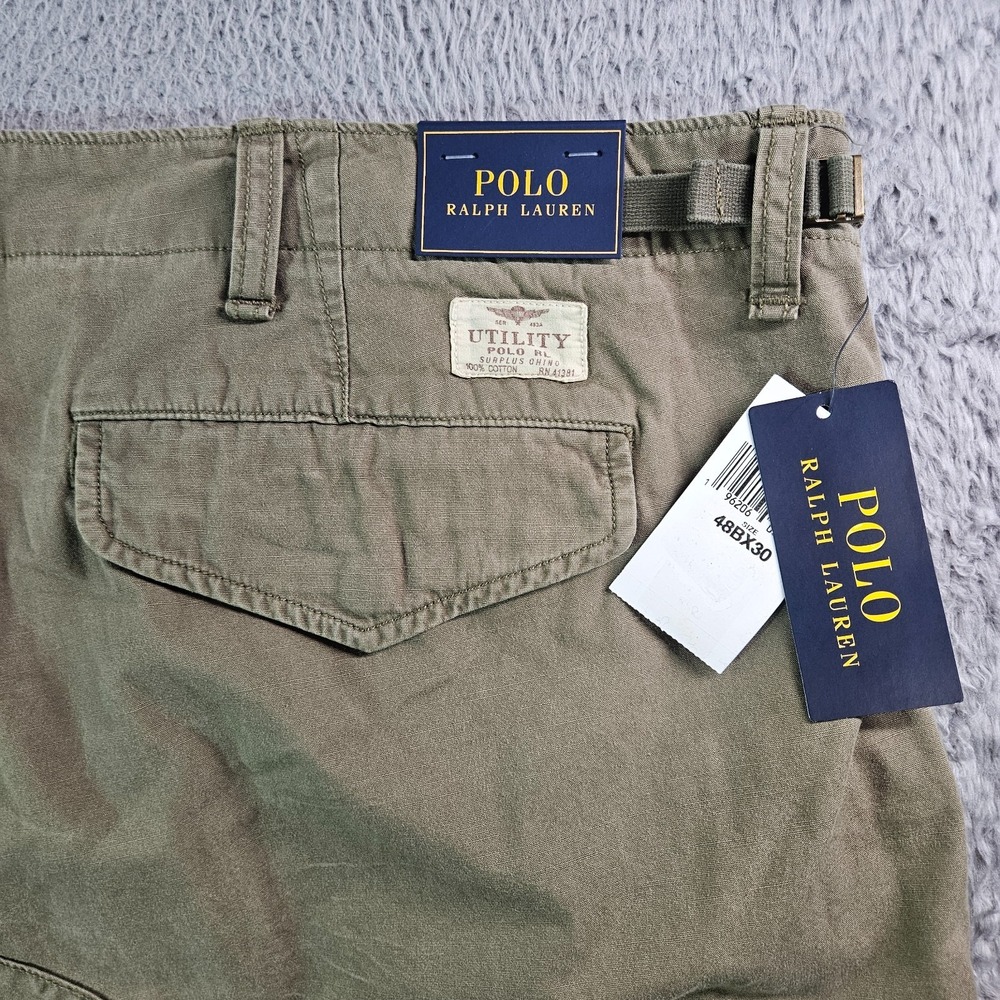 $168 NEW Polo Ralph Lauren Utility Cargo Pants Men‎ 48 x 30 Classic Olive Green